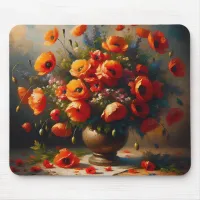 Vase of Red Poppies Mouse Pad