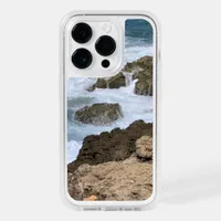 Coastal Beach Tropical Island Foam Seaspray Rocks OtterBox iPhone 14 Pro Case