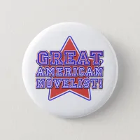 Great American Novelist Writer Star Design Button