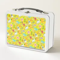 Cute Dinosaur Pattern on Yellow | Metal Lunch Box