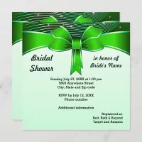 Festive Green Ribbon Bridal Shower Invitation