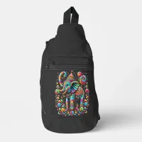 Majestic Elephant in a Hat Sling Bag