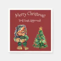 Cheeky Christmas Troll and Tree Delight  Napkins