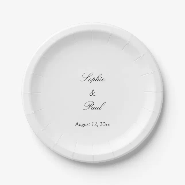 Elegant Minimalist Wedding Paper Plates