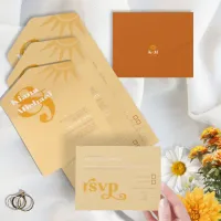 Sunshine Typography Wedding Butter/Orange ID1048 All In One Invitation