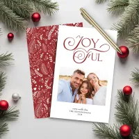 Budget Red Pattern Joyful Christmas Holiday Photo