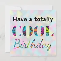 Modern Neon Effect Graffiti Totally Cool Birthday Card