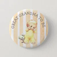 Great Grandma to be Vintage Baby Boy Button