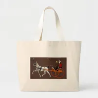 Couple in a Breaking Cart Large Tote Bag