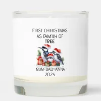 First Christmas Family of Tree Woodpeckers Birds Scented Candle