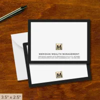 Gold Monogram Financial Planner Note Card