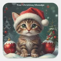 Enchanted Christmas Glow Square Sticker