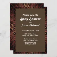 Tribal Copper Abstract in Fog Baby Shower Invitation