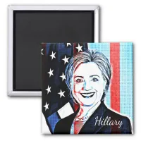 Hillary Clinton Portrait Pop Art Magnet
