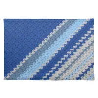 Placemat - Crochet pattern - blue stripes