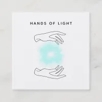 *~* Energy Hands Ball | Reiki Light Healing Square Business Card