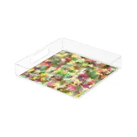 Paint Splatter Autumn Color Leaves Abstract Acrylic Tray