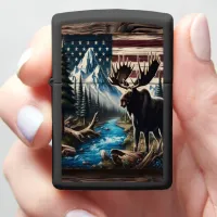 Moose In The Wilderness Zippo Lighter