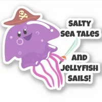 Pirate Jellyfish Adventure Sticker