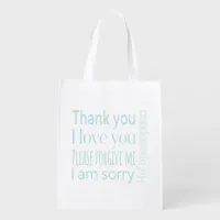 Ho'oponopono Typography  Grocery Bag