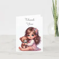 Cute Little Girl Thank You Note Card