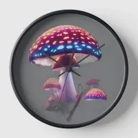 Colorful Mushrooms Clock