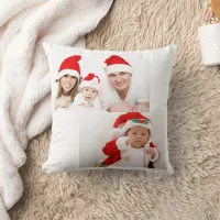 Christmas Personalized Family Photo Collage Santa Throw Pillow