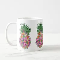 Tropical Floral Pineapple Watercolor Coffee Mug