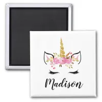 Unicorn Face With Eyelashes Personalized Name Magnet