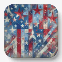 Red, White and Blue Patriotic Independence Day Paper Plates