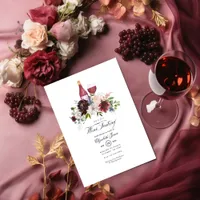 Burgundy and Blush Wine themed Bridal Shower Invitation