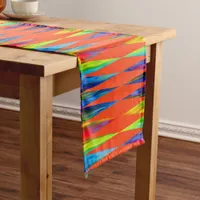 [Rainbow Fiesta] Harlequin Geometric Fiery Orange Short Table Runner