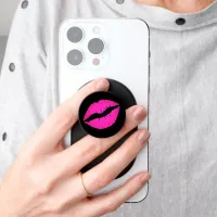 Black and Hot Pink Ombre Lipstick Kiss PopSocket