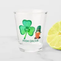 Irish Gnome Monogram Shamrock St Patricks Shot Glass