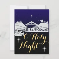 O Holy Night Christmas Carol Nativity Scene Holiday Card