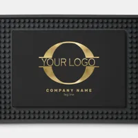 Your Logo Gold Black ID810 Bar Mat