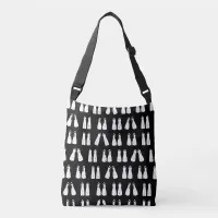 Fun Scuba Diving Fins Pattern on Black Crossbody Bag