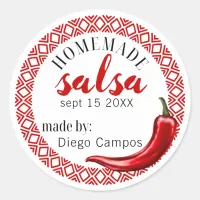 Homemade Salsa Canning Label Tomatos Chili Pepper