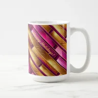 Magenta Gold Christmas Pattern#28 ID1009 Coffee Mug