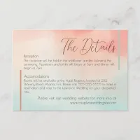 Minimalist Pastel Watercolor Wedding  Enclosure Card