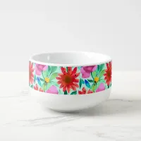 Pretty Watercolor Floral  Soup Mug