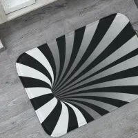 Hypnotic Optical Illusion Trippy Spiral Vortex Bath Mat