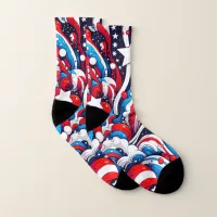 Red, White and Blue Patriotic  Socks