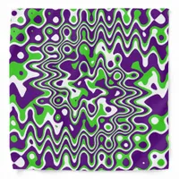 [Purple and Green] Swirls Op-Art Bandana