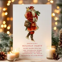 Vintage Old World Santa Claus Holiday Party Invitation