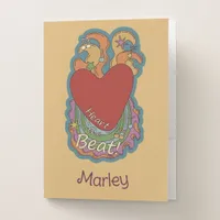 Heart the Beat Doodles Music Lovers Name Orange Pocket Folder