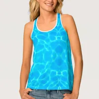 Aqua Water Pattern With Reflection Waves Tank Top