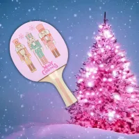 Christmas in Pink Nutcrackers on Pink |  Ping Pong Paddle