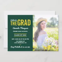 Green and Yellow Gold Graduation Party Invitation