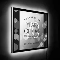 Elegant 70th Platinum Wedding Anniversary LED Sign